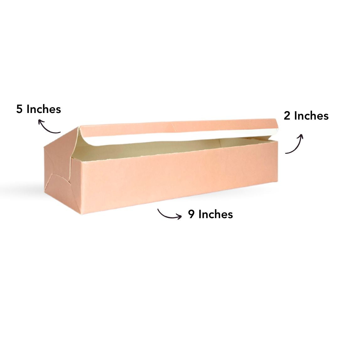 3 Brownie Box With Window 9x5x2 Inch - Peach