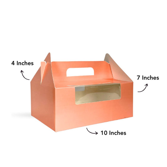 6 Cavity Cup Cake Box Peach- 10x7x4 inches