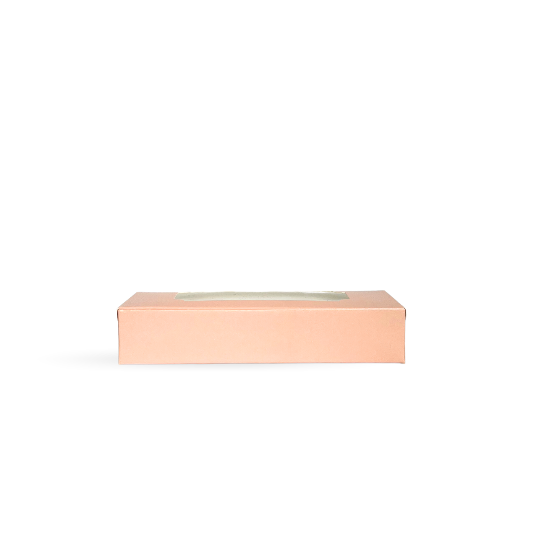 3 Brownie Box With Window 9x5x2 Inch - Peach
