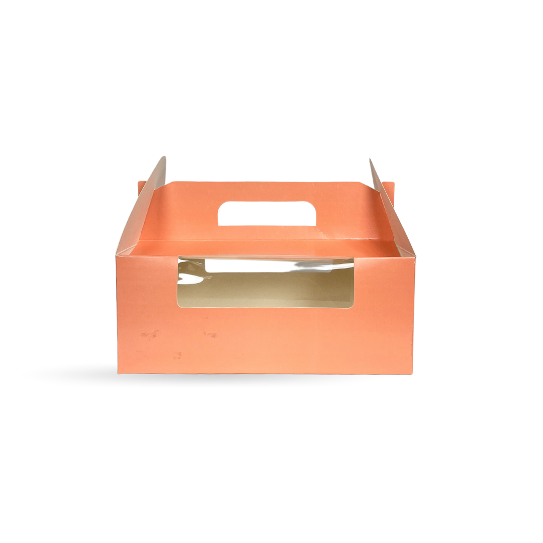 6 Cavity Cup Cake Box Peach- 10x7x4 inches