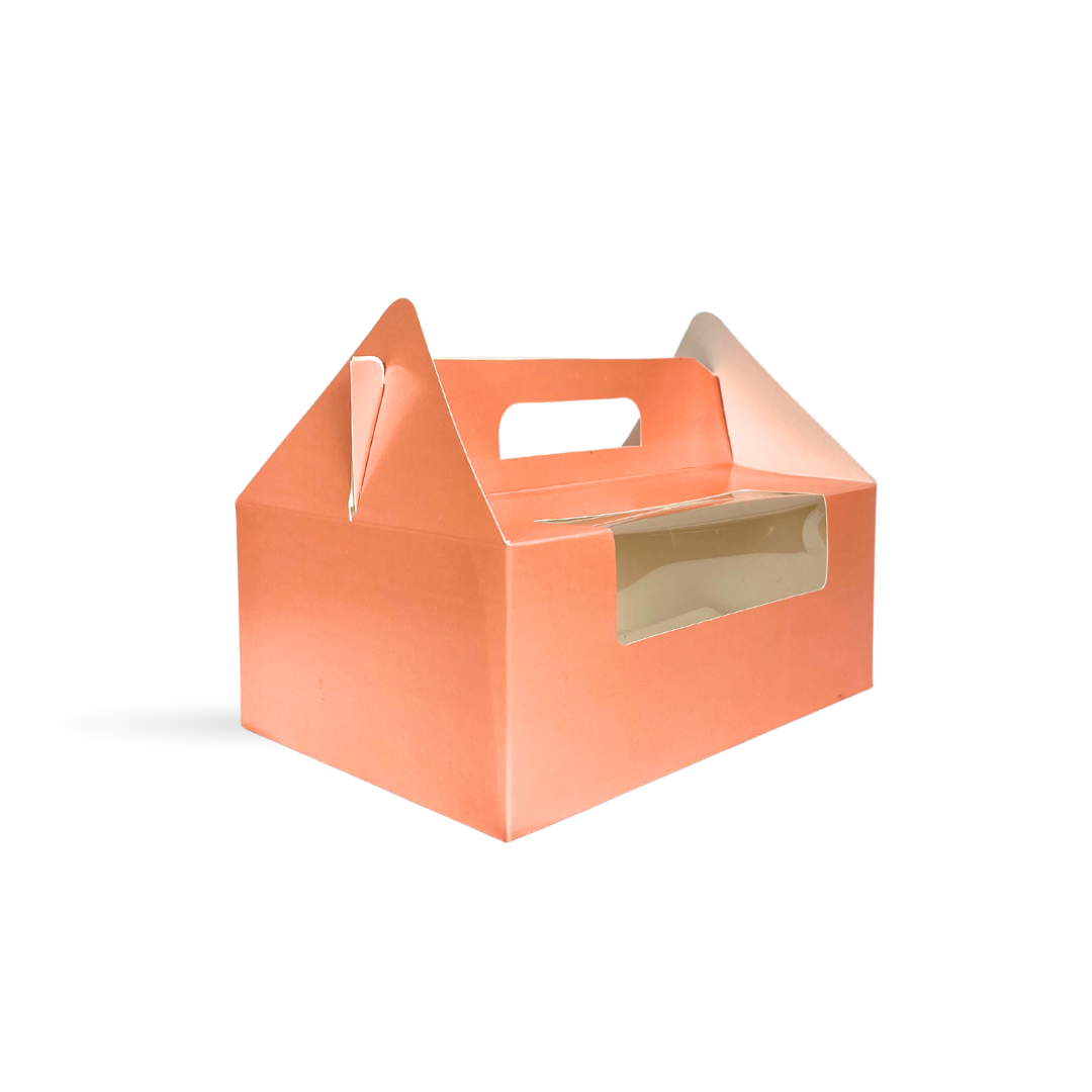 6 Cavity Cup Cake Box Peach- 10x7x4 inches